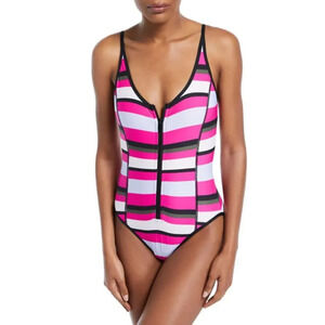 Proenza Schouler Striped Swimsuit One Piece Pink